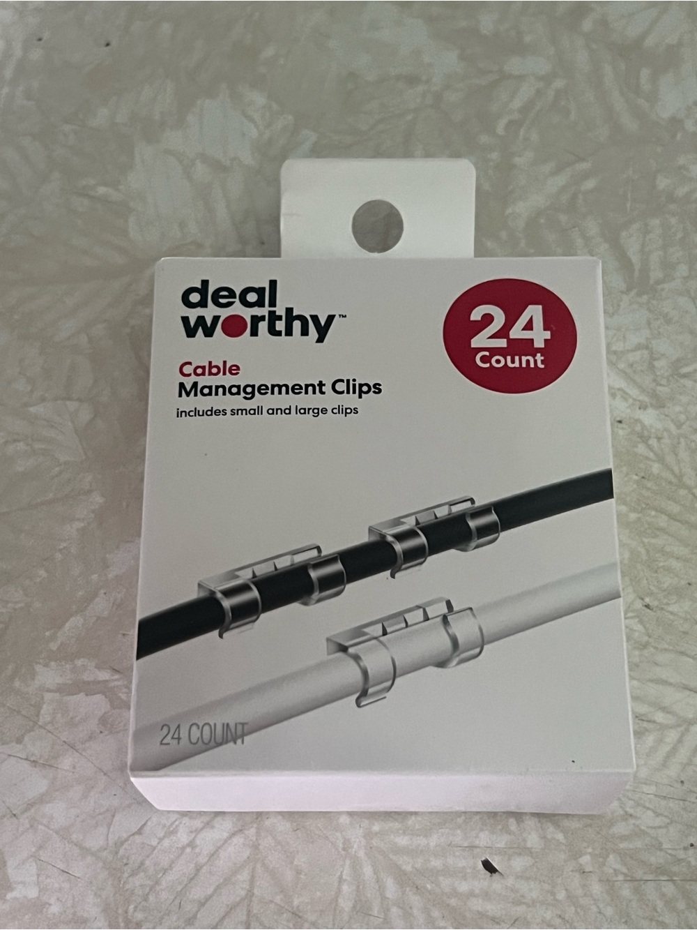 deaworthy 24-Count Cable Management Clips - White Packaging